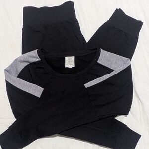 Alfani Black Long Sleeve Top and Pants Set